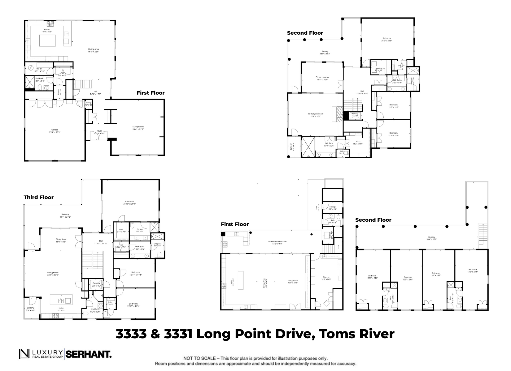 Full estate floor plan overview of 3331-3333 Long Point Drive, Toms River, NJ 08753