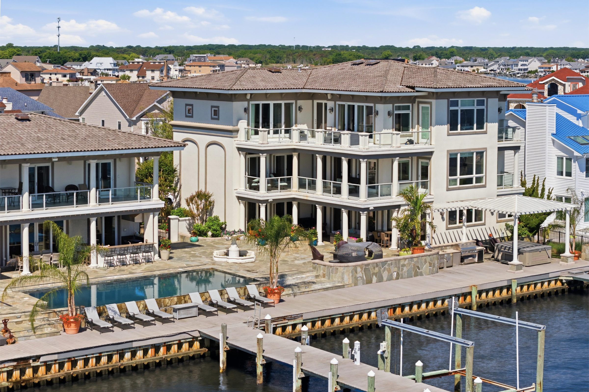 rear grounds of the estate along the waterfront