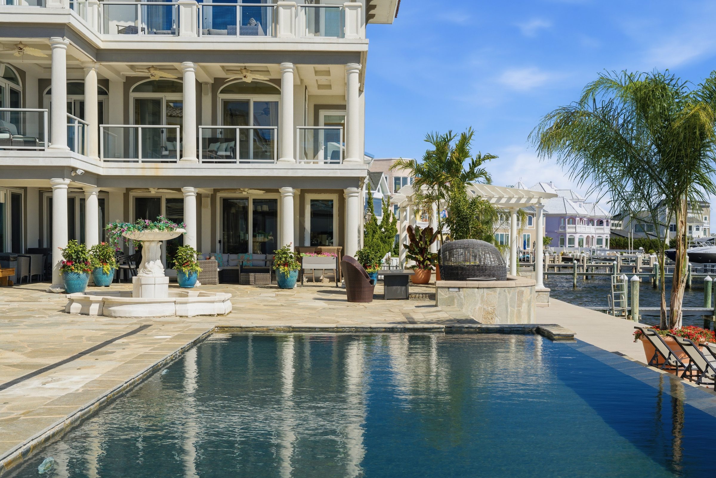 estate grounds along the water at Barnegat Bay