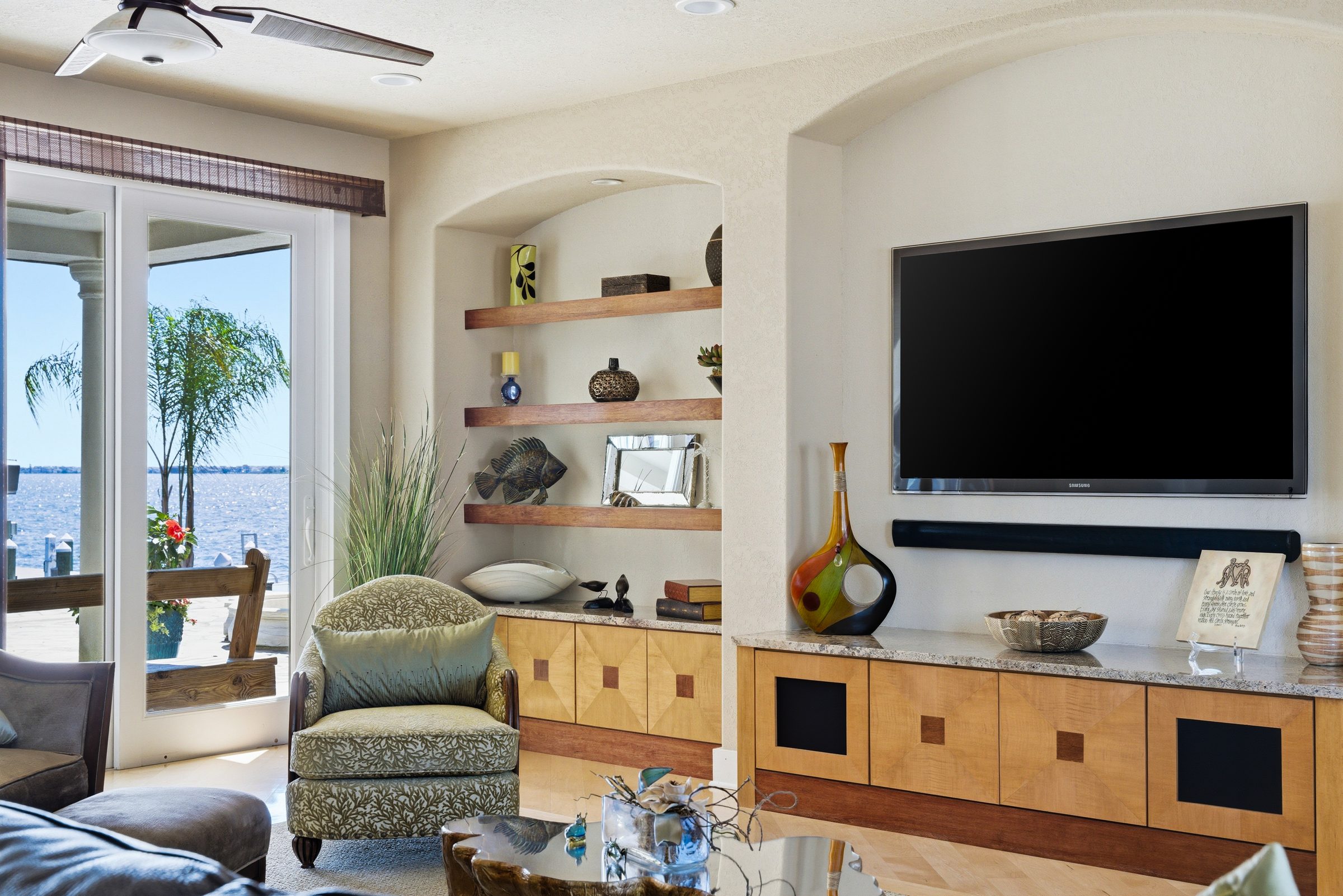 family room detail with custom millwork