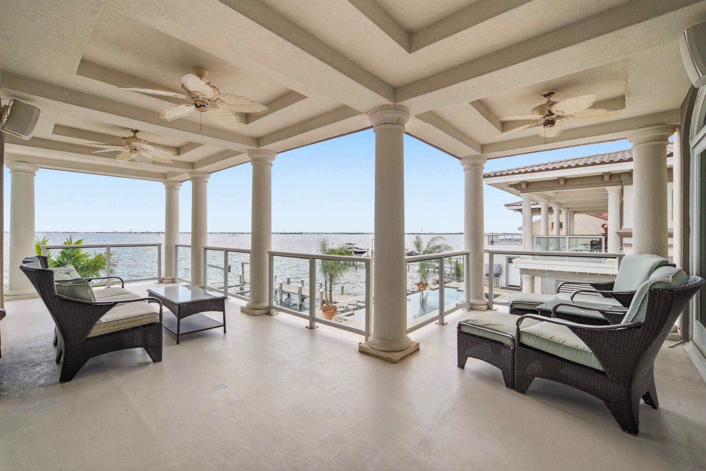 second-floor private balcony overlooking Barnegat Bay